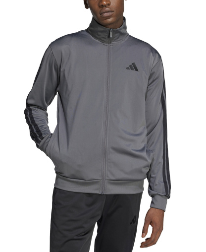 adidas Men's 3-Stripes Tricot Track Jacket - Gray