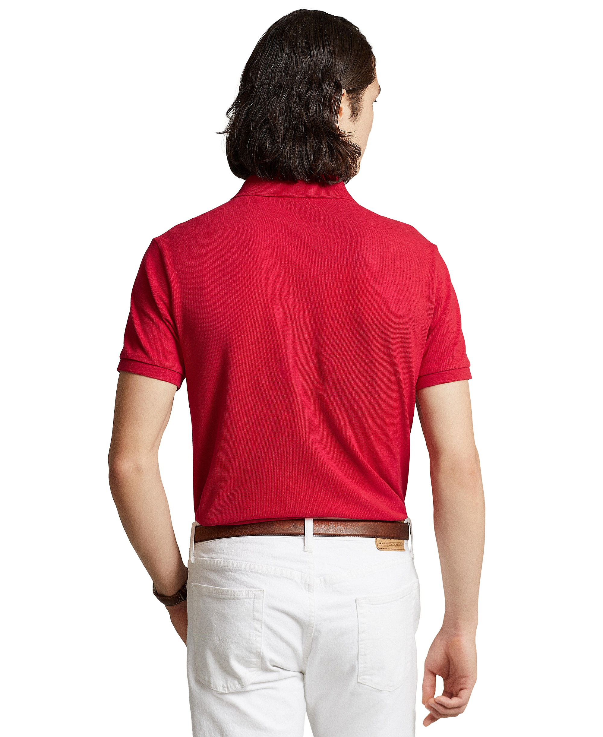 Polo Ralph Lauren Men's Big Pony Custom Slim-Fit Mesh Polo Shirt - Red