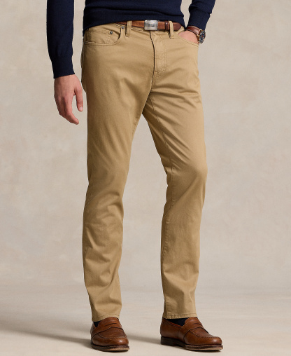 Polo Ralph Lauren Men's Varick Slim Straight Stretch Sateen Pants - Khaki