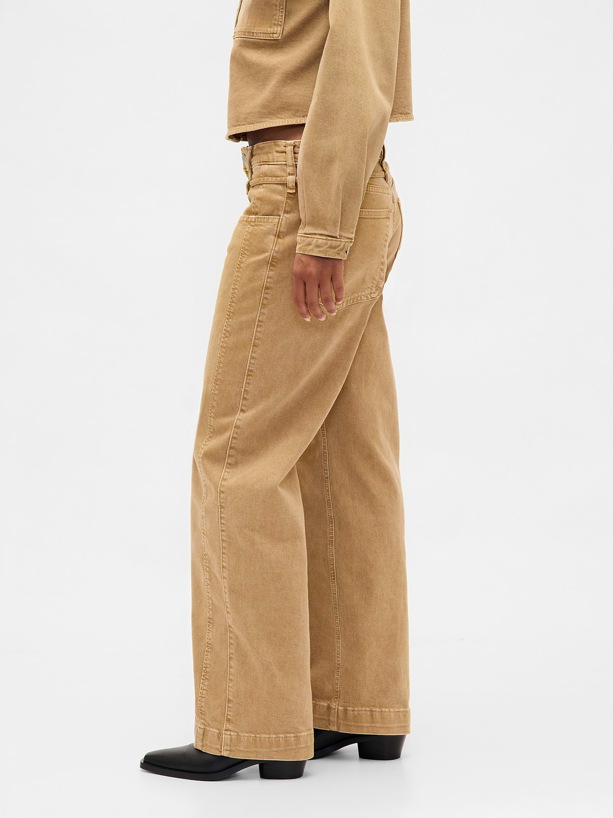 Low Rise Drawcord '90s Loose Jeans - Mojave tan