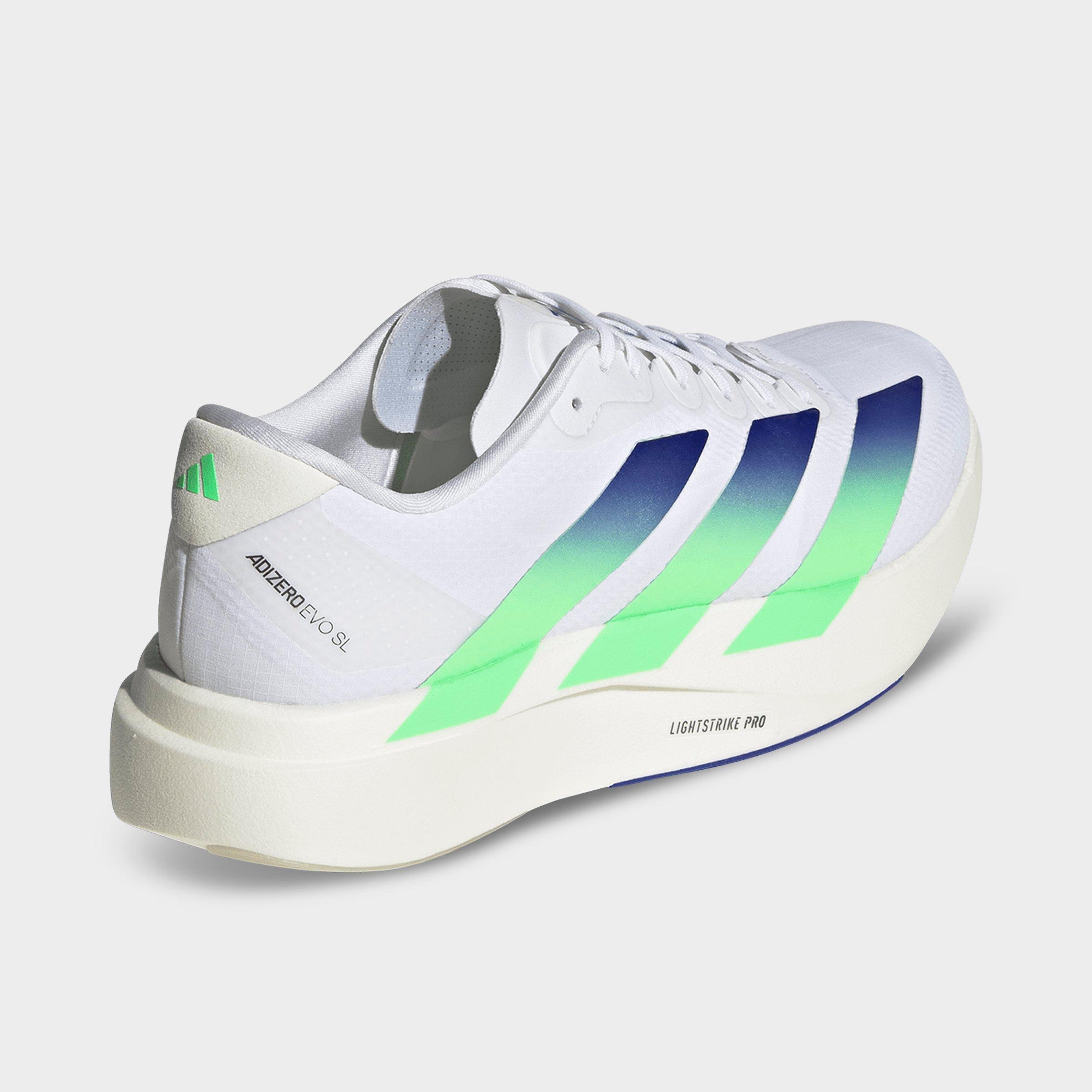 Men's adidas Adizero EVO SL Woven Running Shoes - Part 1 - Cloud White/Beam Green/Core White - Back view