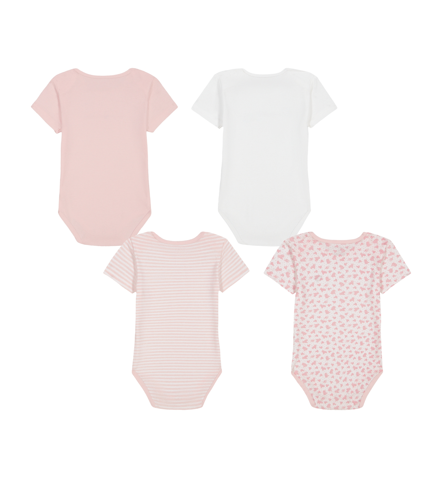 Tommy Hilfiger Baby Girls' Short-Sleeve Bodysuits, 4-Pack - Pink