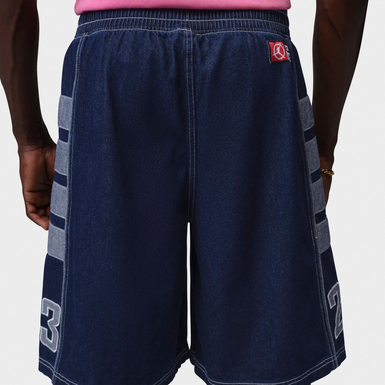 Men's Jordan Flight Club Baggy Denim Shorts - Blue Grey/White - view 3