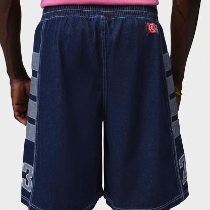 Men's Jordan Flight Club Baggy Denim Shorts - Blue Grey/White - view 3