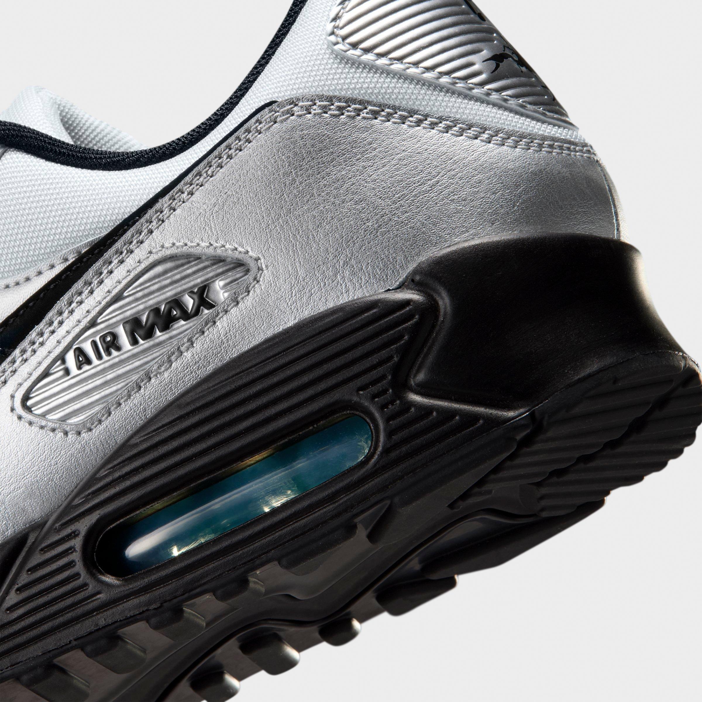 Men's Nithtke Air Max 90 Casual Shoes - Part 1 - Chrome/Gamma Blue/Black - Detail shot