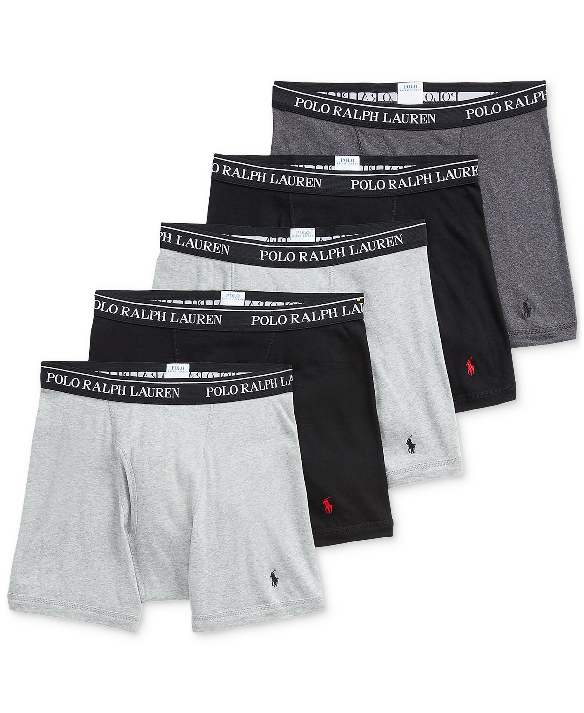 Polo Ralph Lauren Men's 5-Pack Classic Cotton Boxer Briefs - Andover / Polo Black