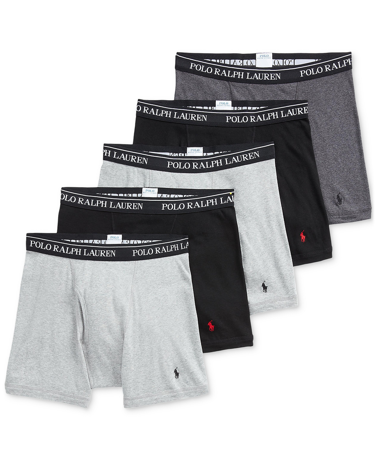 Polo Ralph Lauren Men's 5-Pack Classic Cotton Boxer Briefs - Andover / Polo Black