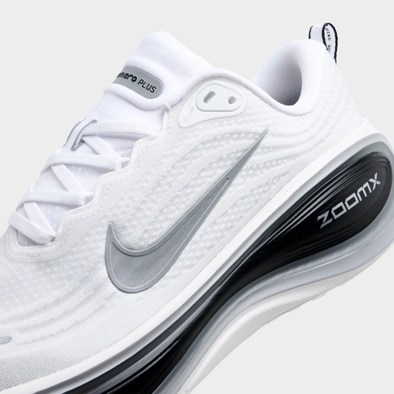 Men's Nike Vomero Plus Running Shoes - White/Black/Cool Grey/Metallic Silver
