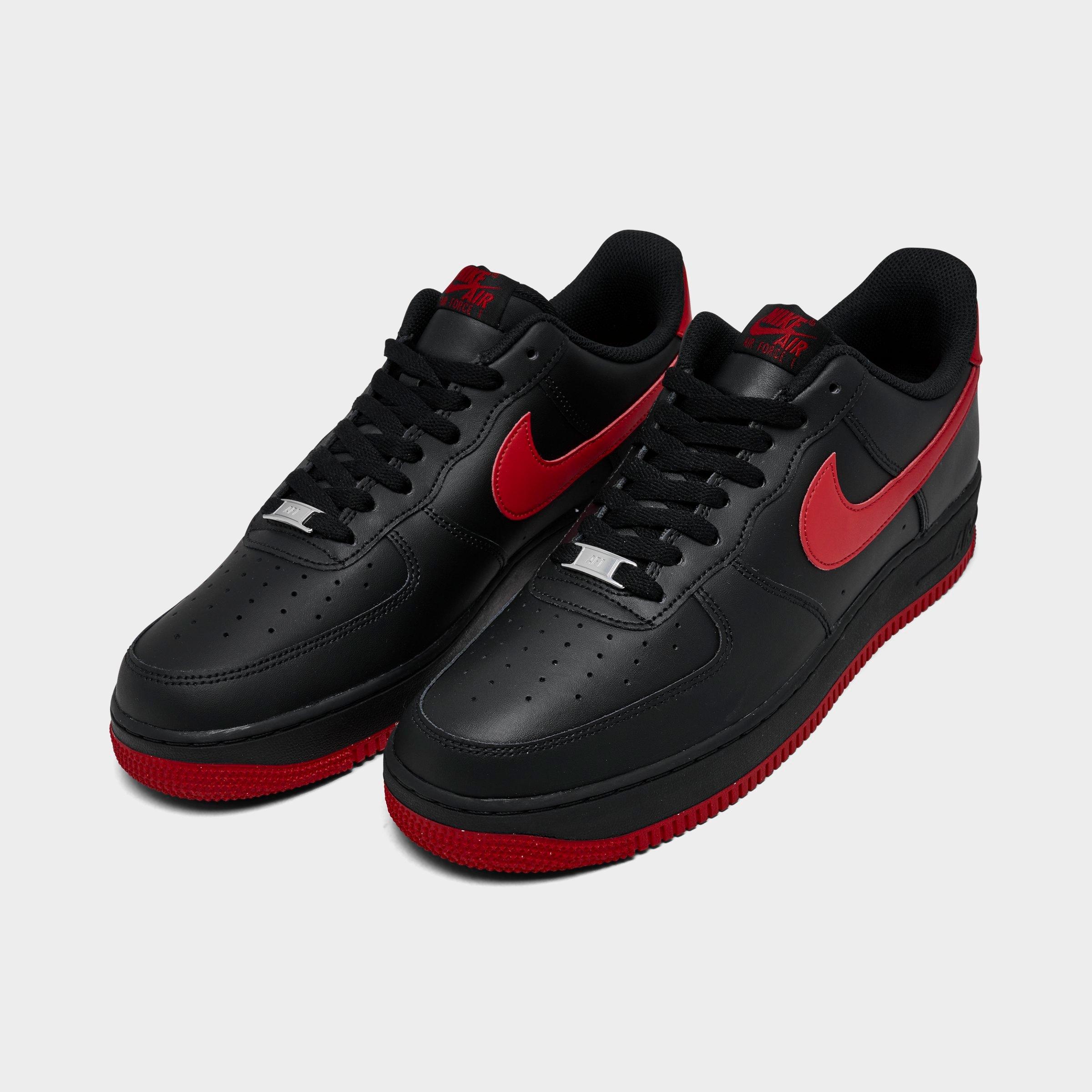 Men's Nithtke Air Force 1 '07 Casual Shoes - Part 2 - Black/University Red/Black - Both shoes facing left
