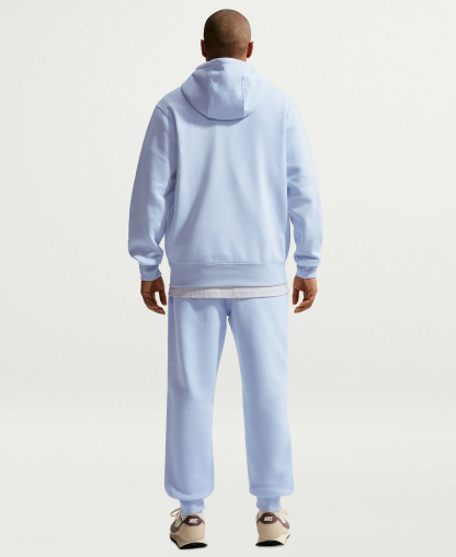 Nike Men's Club Pullover Fleece Hoodie Logo - Hydrogen Blue/White