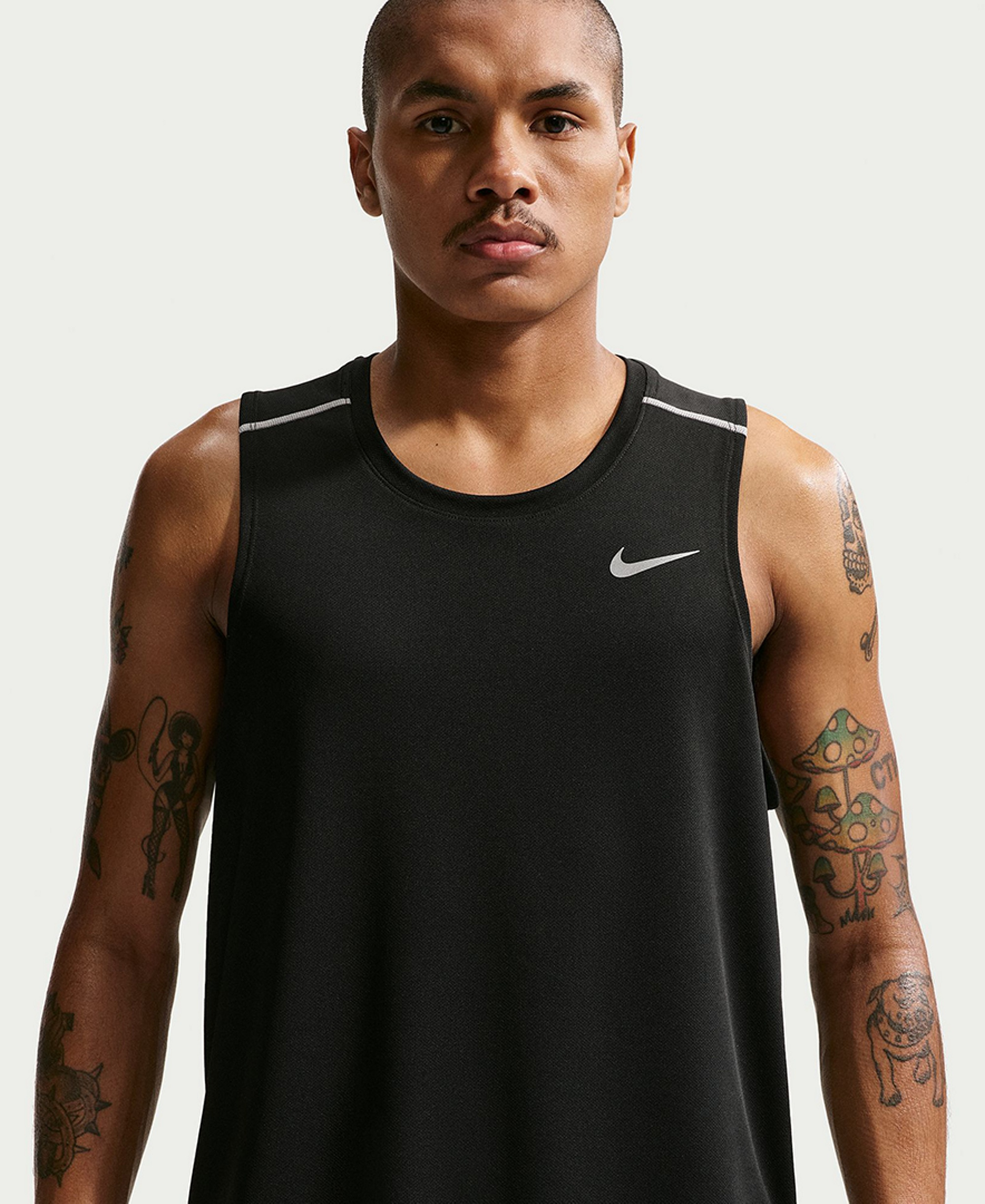 Nike Men's Miler Dri-Fit Running Tank Top - Black/Reflective Silver