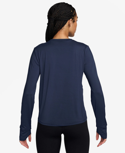 Nike Women's One Classic Dri-FIT Long-Sleeve Top - Midnight Navy/white