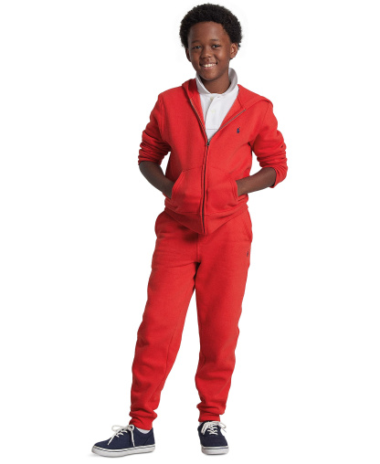 Polo Ralph Lauren Toddler, Little, and Big Boys Cotton-Blend Fleece Hoodie and Jogger Pant Collection - Dark Sport Heather