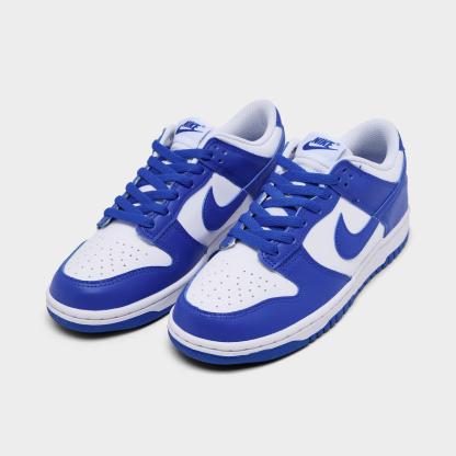 Big Kids' Nike Dunk Low Casual Shoes - White/Hyper Royal/Hyper Royal