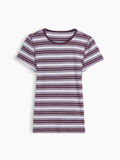 Modern Rib T-Shirt - Purple burgundy & blue stripe