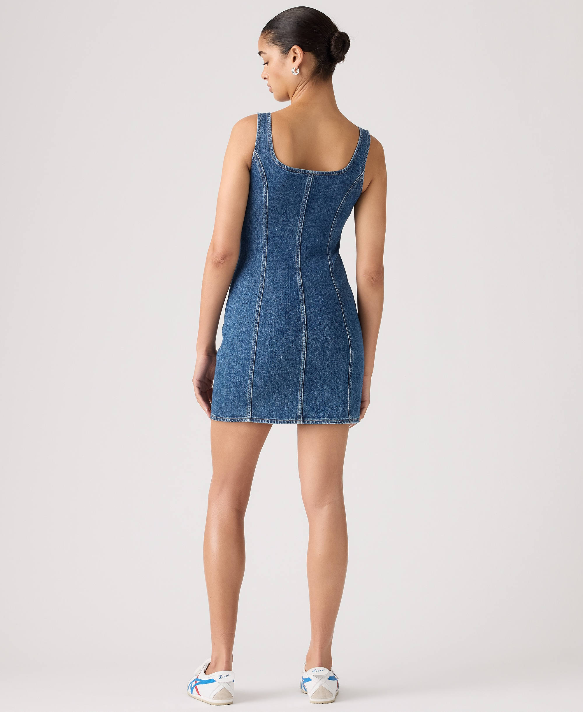 Levi's Premium Women's Seamed Figure Hugging Slim Fit Square Neck Cotton Dress - Shes So Vague