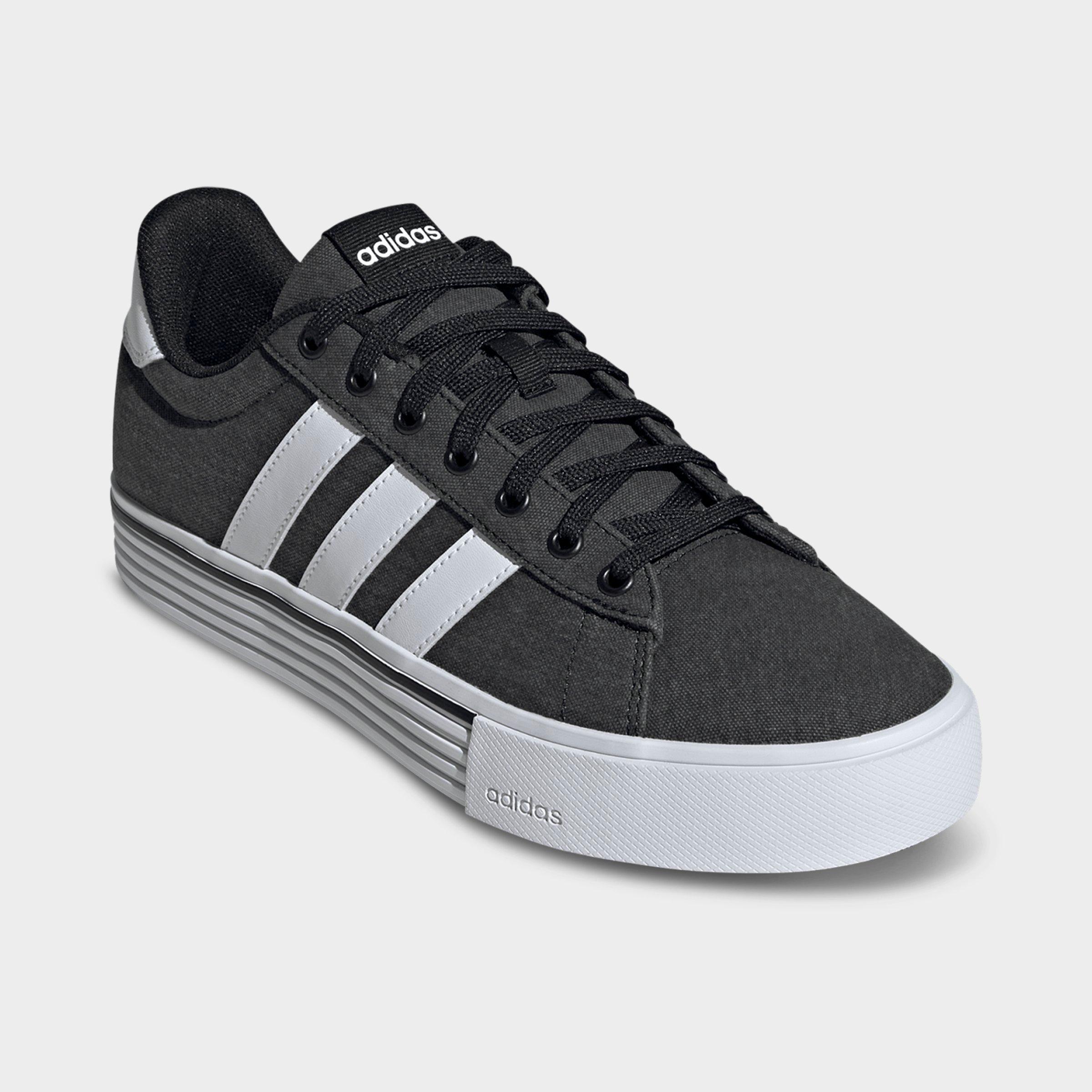 Men's adidas Daily 4.0 Casual Shoes (Big Kids' Sizes Available) - Part 1 - Core Black/Cloud White/Core Black - Both shoes facing left