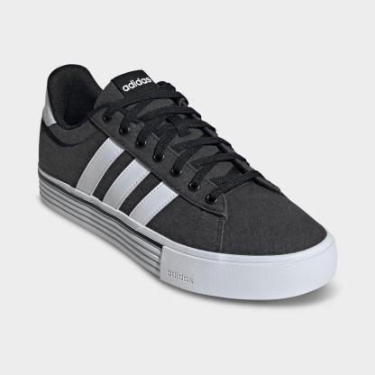 Men's adidas Daily 4.0 Casual Shoes (Big Kids' Sizes Available) - Part 1 - Core Black/Cloud White/Core Black - Both shoes facing left