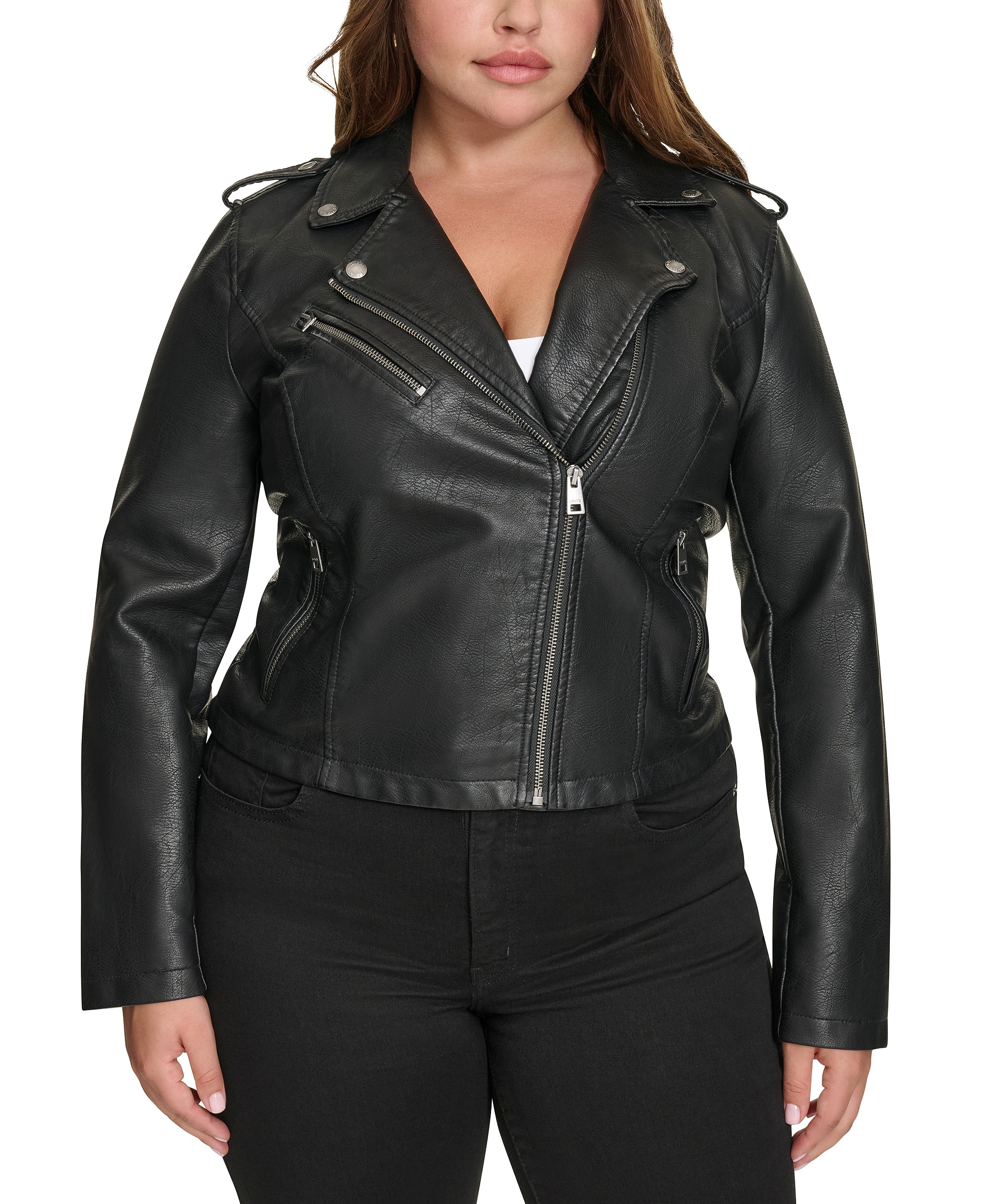 Levi's Women's Classic Faux Leather Asymmetrical Moto Jacket - Black