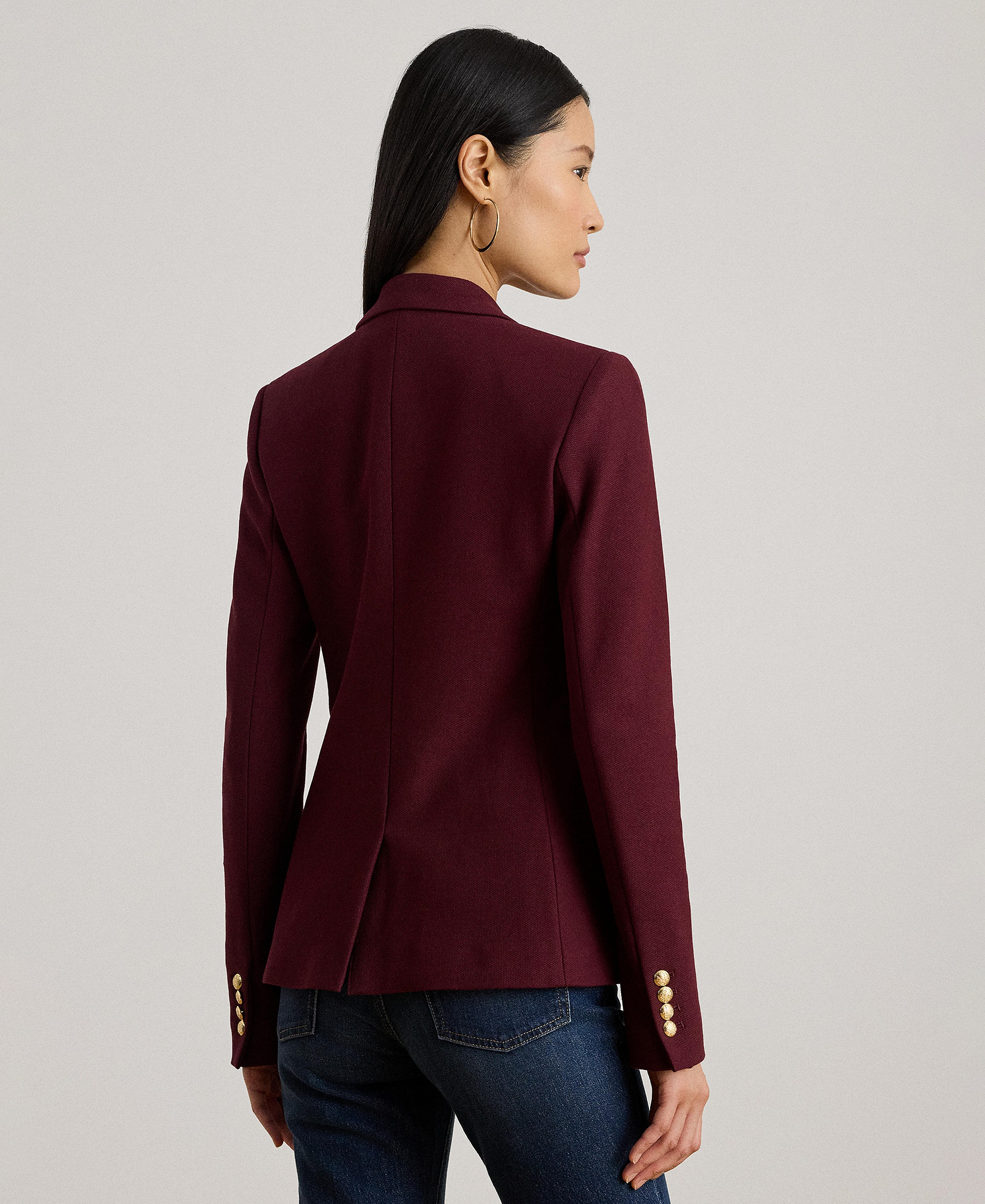 Lauren Ralph Lauren Bullion Jacquard Blazer - Dark Garnet