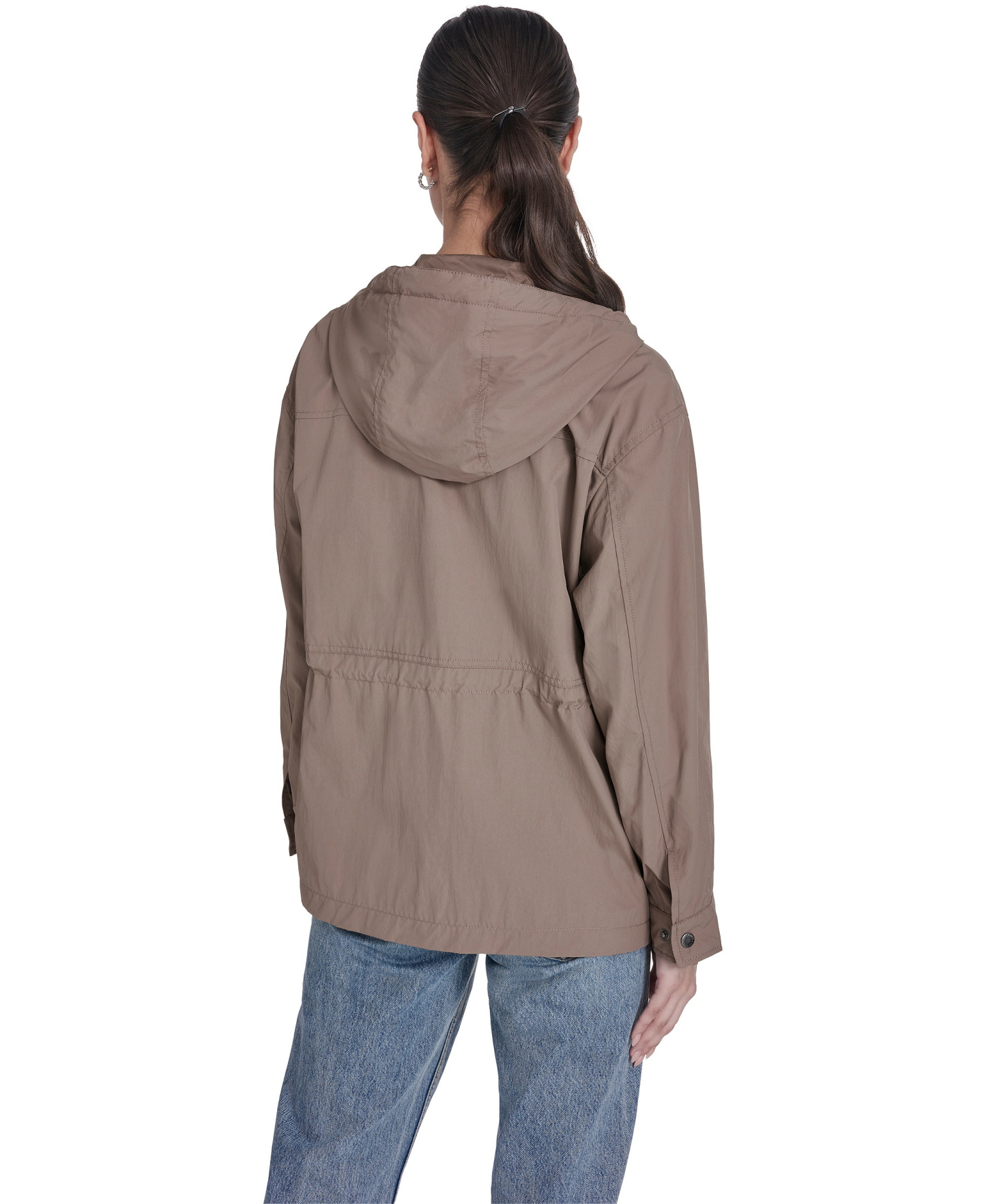Levi's Women's Cinch-Waist Hooded Rain Anorak Jacket - Pine Bark