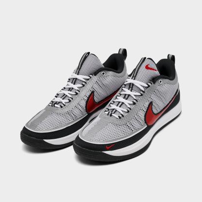 Men's Nike Book 2 SE Denim Basketball Shoes - Metallic Silver/Sport Red/Black/White