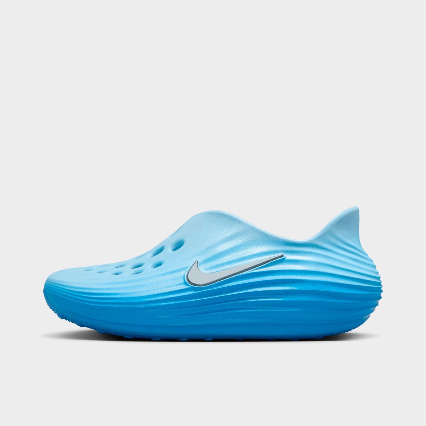 Big Kids' Nithtke ReactX Rejuven8 Recovery Casual Shoes - Glacier Blue/University Blue/Metallic Silver - Left shoe facing left. Outside of the shoe.