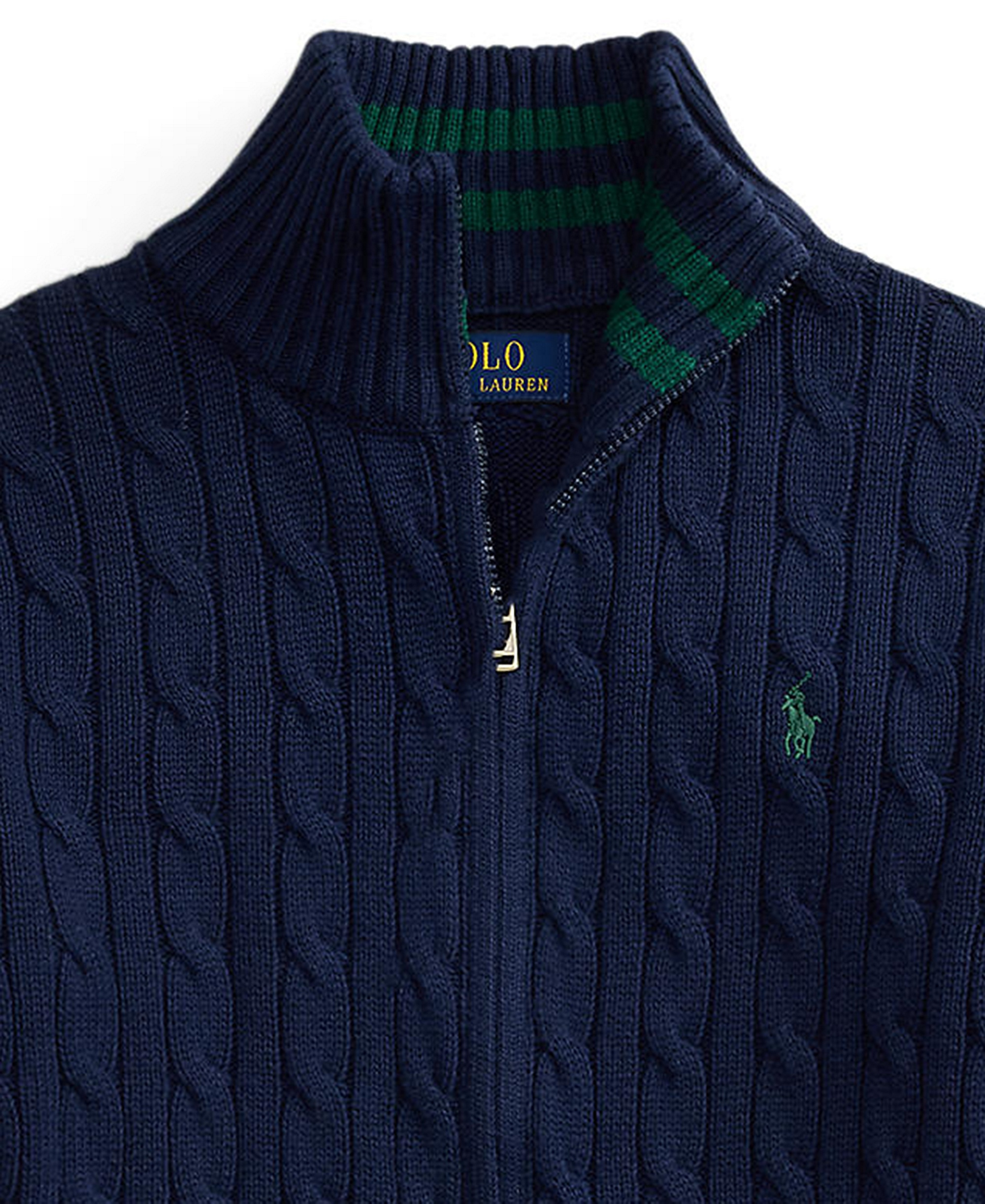 Polo Ralph Lauren Boys' 8-20 Cable-Knit Cotton Full-Zip Sweater - Refined Navy
