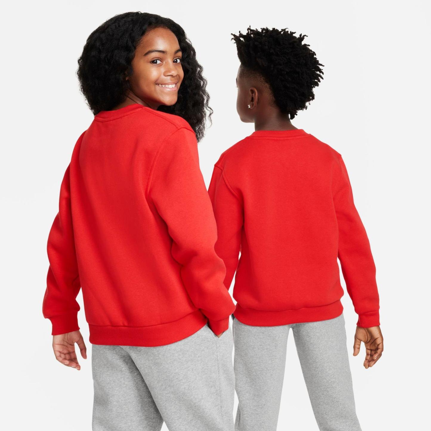 Big Kids' Nithtke Sportswear Club Fleece Sweatshirt - University Red/White
