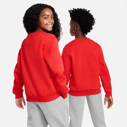 Big Kids' Nithtke Sportswear Club Fleece Sweatshirt - University Red/White