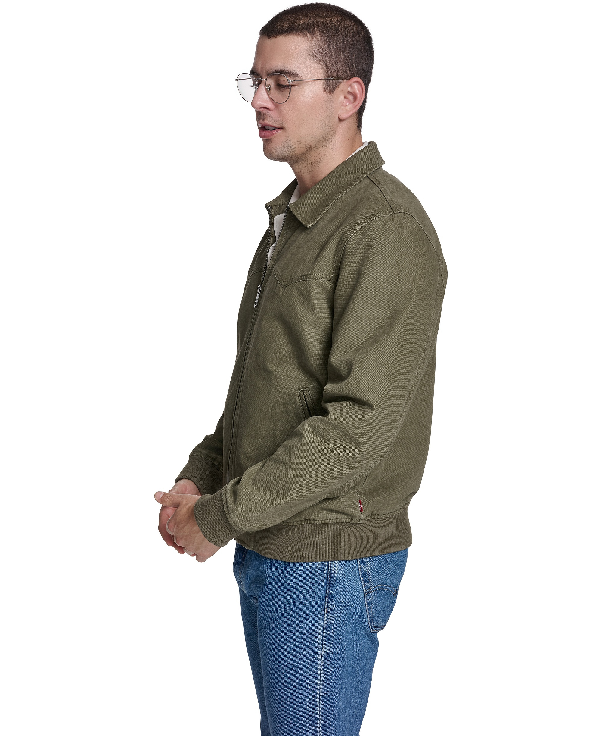 Levi's Men's Cotton Western Bomber Jacket - Olive
