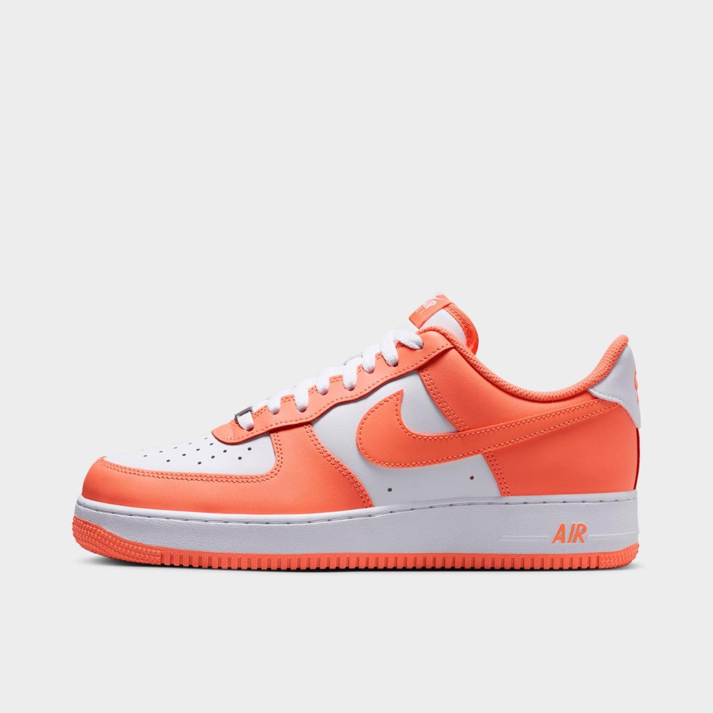 Men's Nike Air Force 1 '07 Low Casual Shoes - White/White/Orange Frost