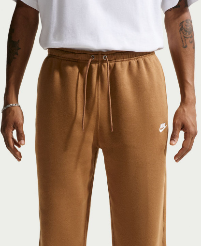 Nike Club Men's Brushed Fleece Open Hem Pants - Ale Brown/White