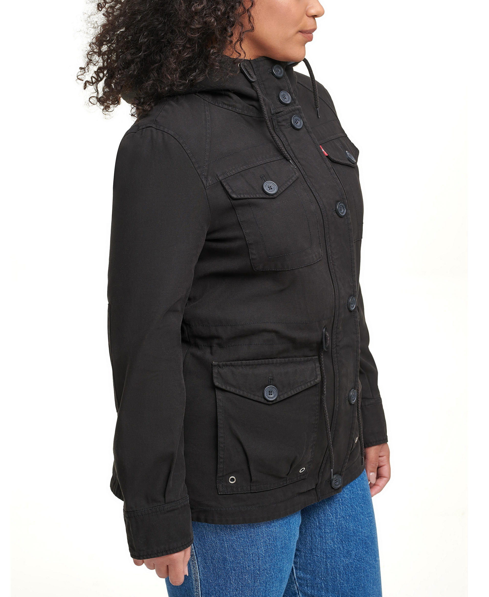 Levi's Women's Hooded Military Jacket - Black