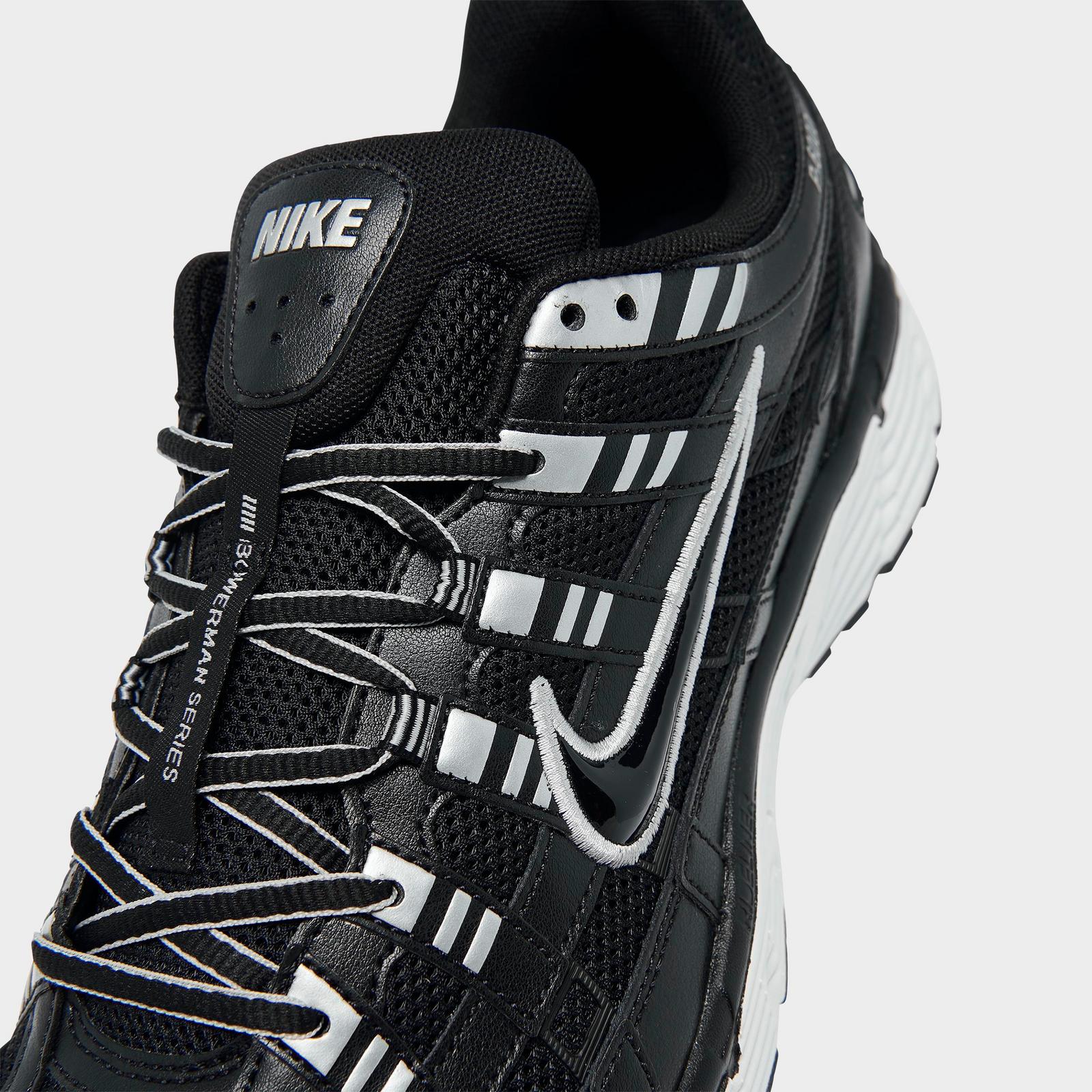 Men's Nike P-6000 Casual Shoes - Black/White/Metallic Silver/Black