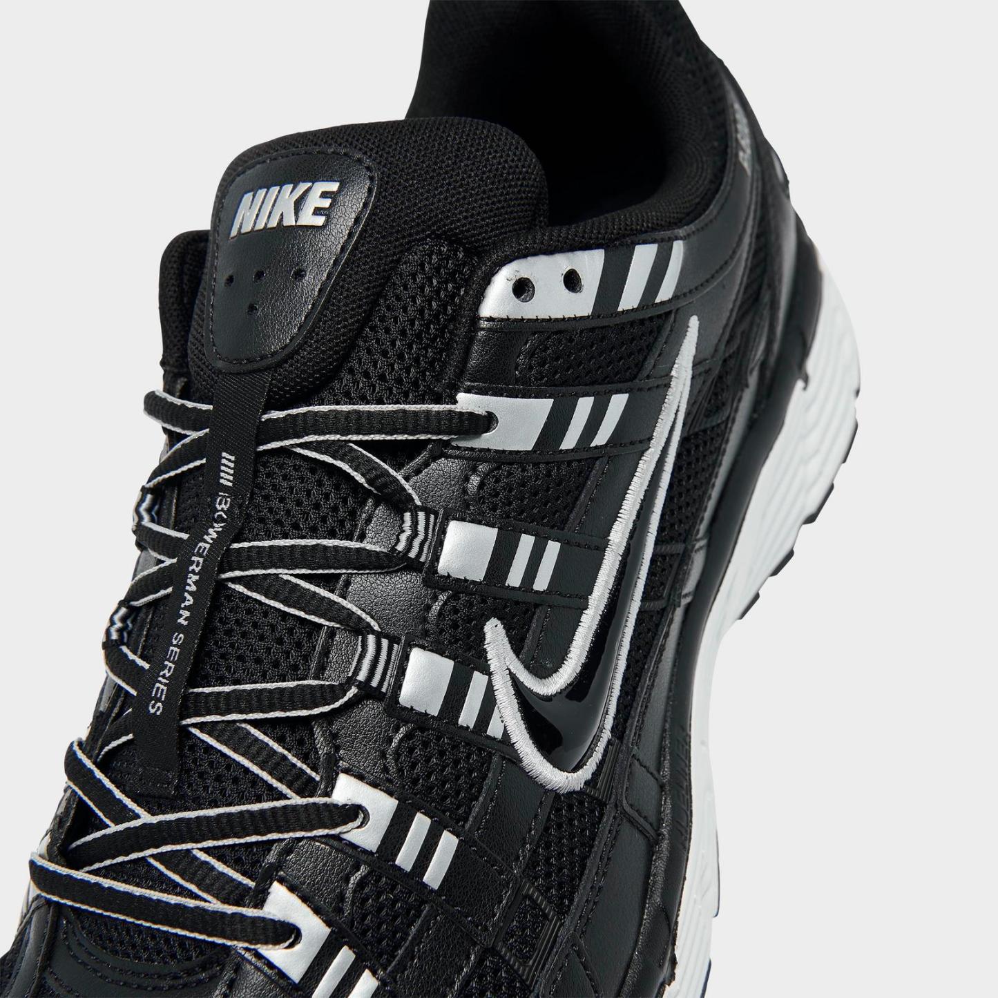 Men's Nike P-6000 Casual Shoes - Black/White/Metallic Silver/Black