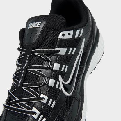 Men's Nike P-6000 Casual Shoes - Black/White/Metallic Silver/Black