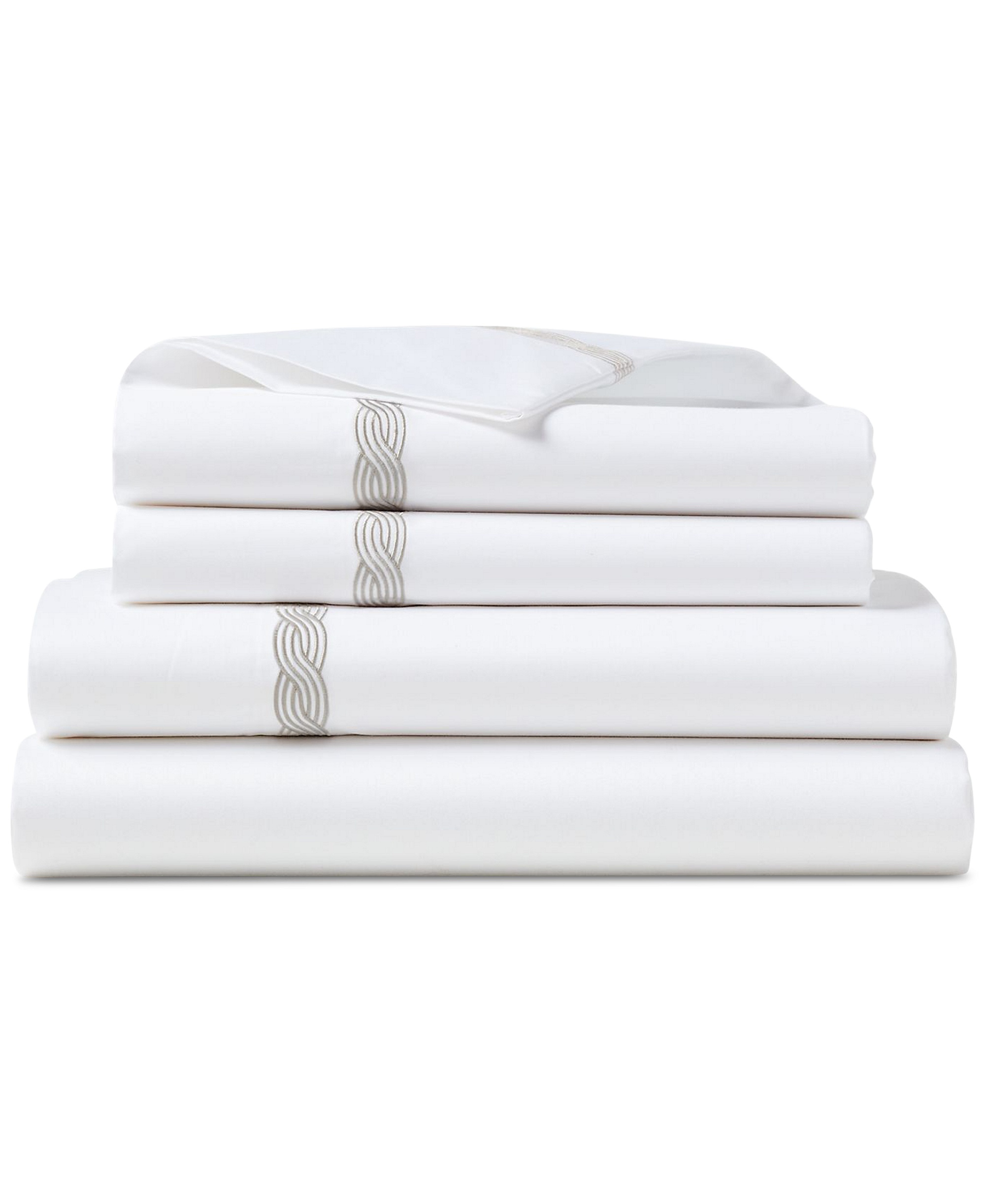 Lauren Ralph Lauren Spencer Cable Embroidery 4-Pc. Sheet Set, Queen - Grey