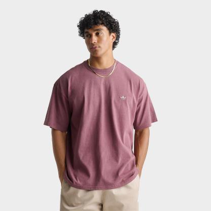 Men's adidas Originals Trefoil Essentials Washed Loose T-Shirt - Maroon