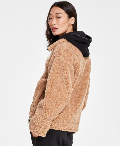 UGG Women's Frankie Sherpa Fleece Trucker Jacket - Camel Brown
