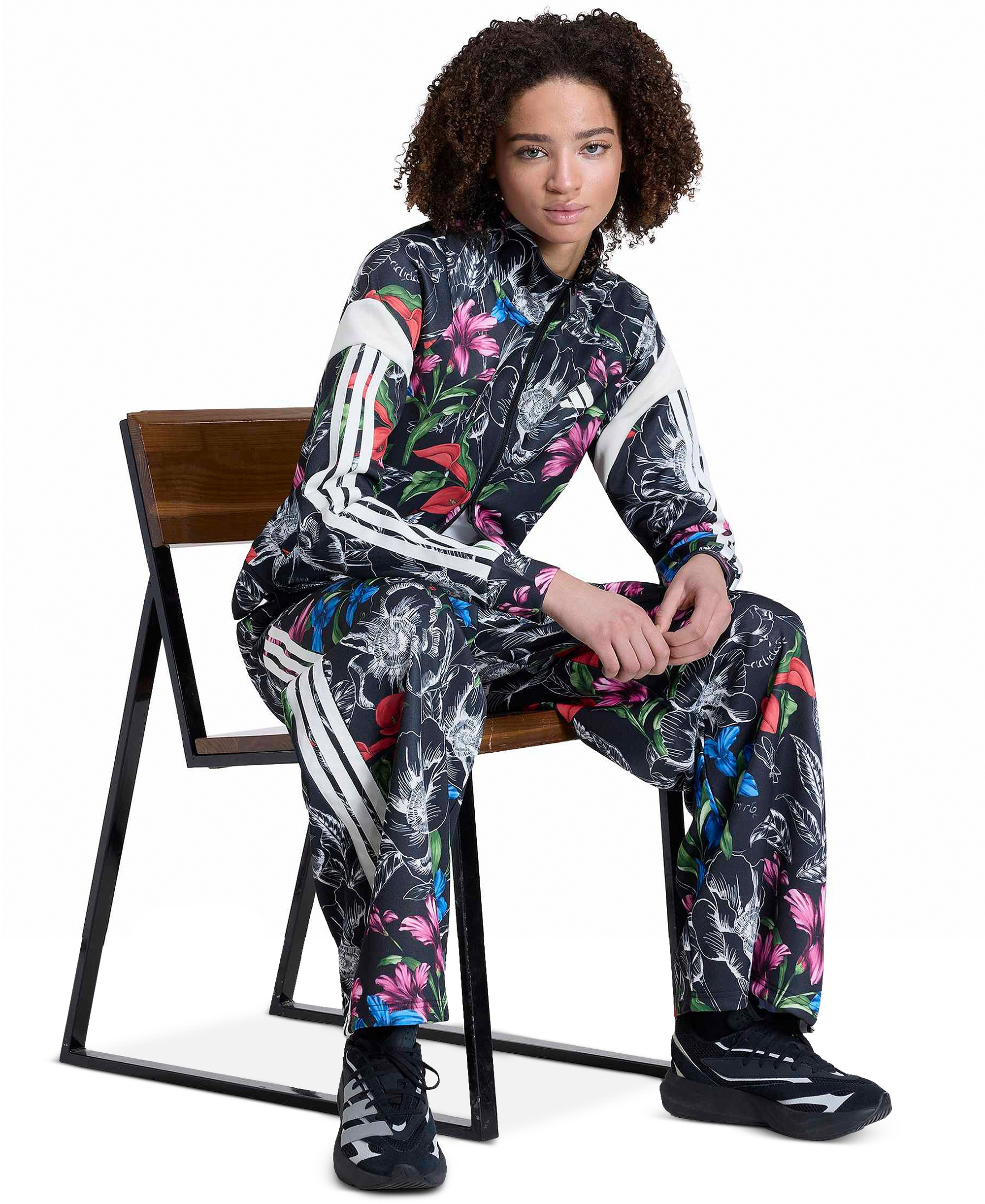 adidas Women's Farm Tiro TT Floral Slim-Fit Jacket - Black