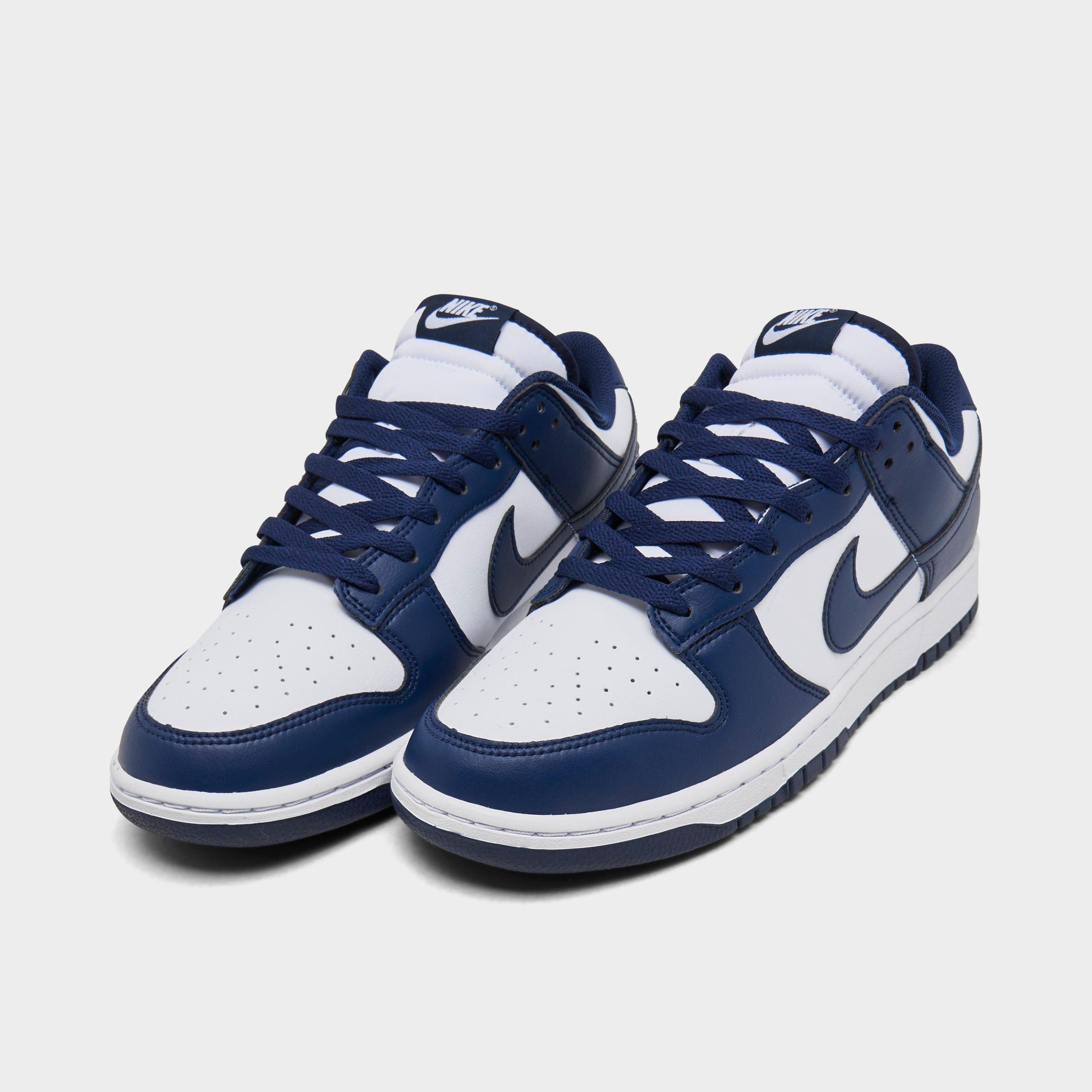 Men's Nithtke Dunk Low Retro Casual Shoes - Part 3 - White/Midnight Navy/White - Both shoes facing left