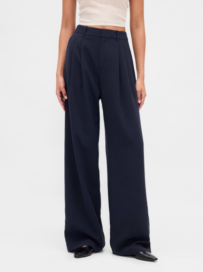 365 High Rise Pleated Trousers - New classic navy blue