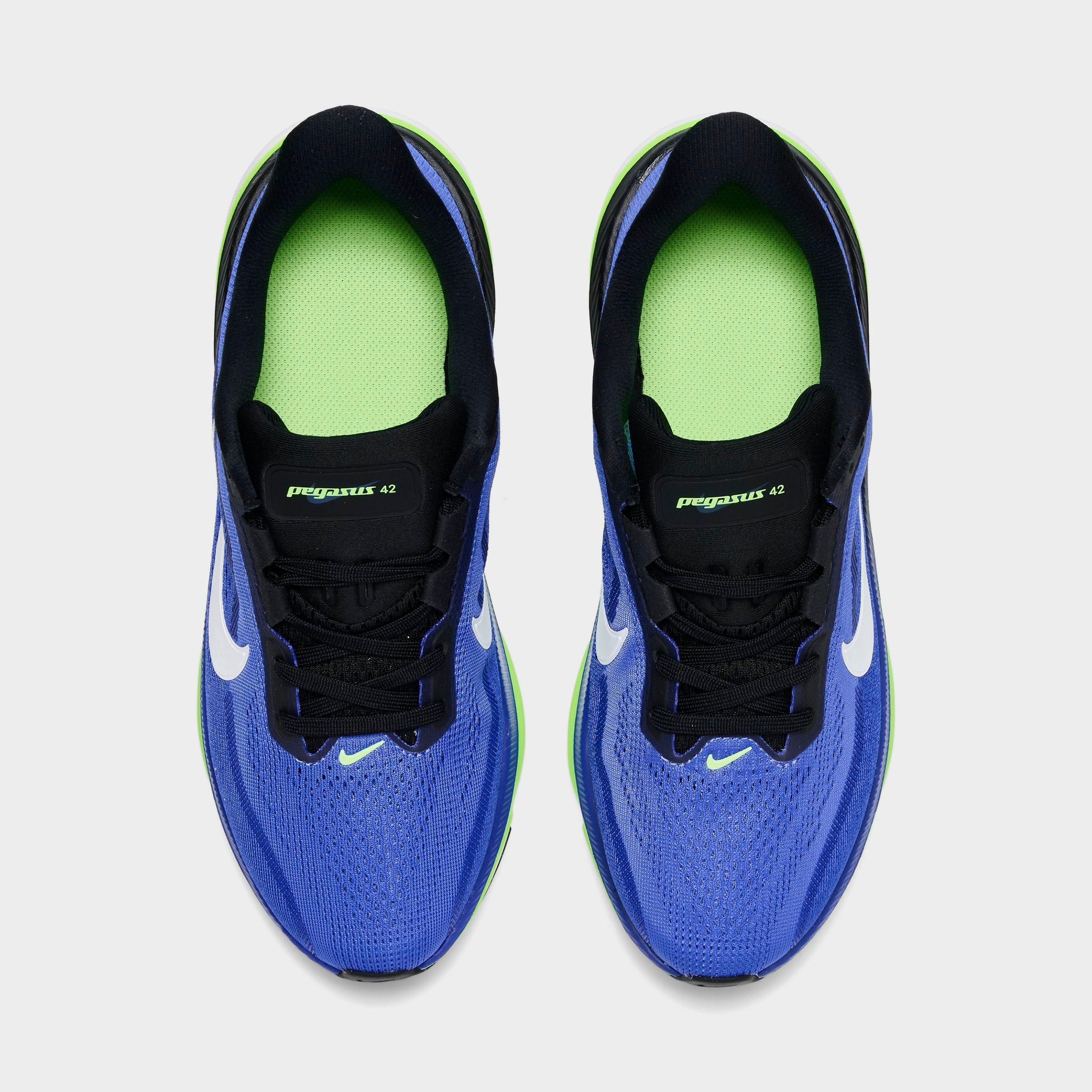 Big Kids' Nithtke Pegasus 42 Running Shoes - Sapphire/Lapis/Lime Blast/Black - Top view