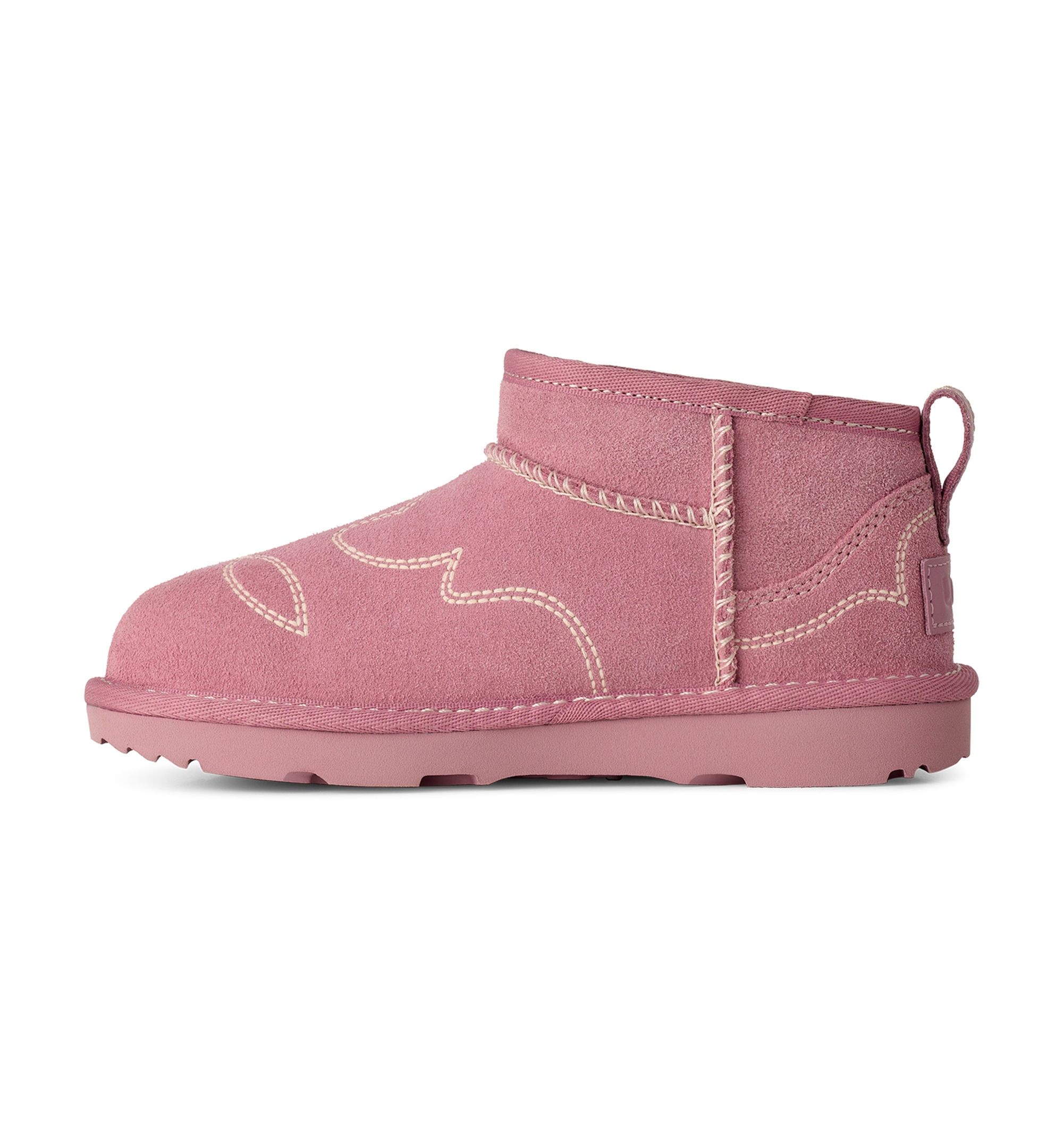 UGG® Kids Classic Ultra Mini Western Round Toe Booties - Dusty Orchid