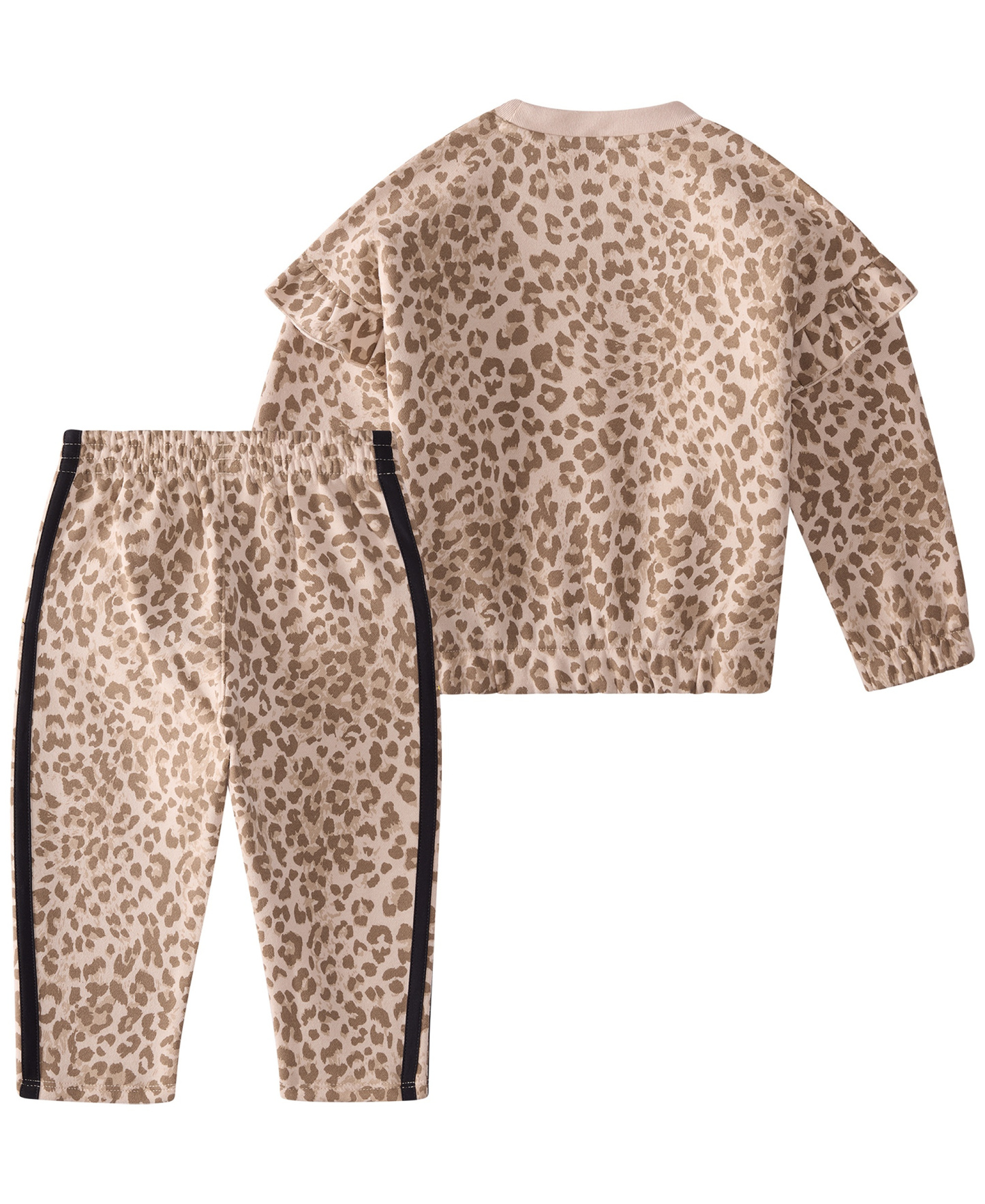 adidas Baby Girls' Long-Sleeve Sweatshirt and Pants, 2-Piece Set - Med Beige