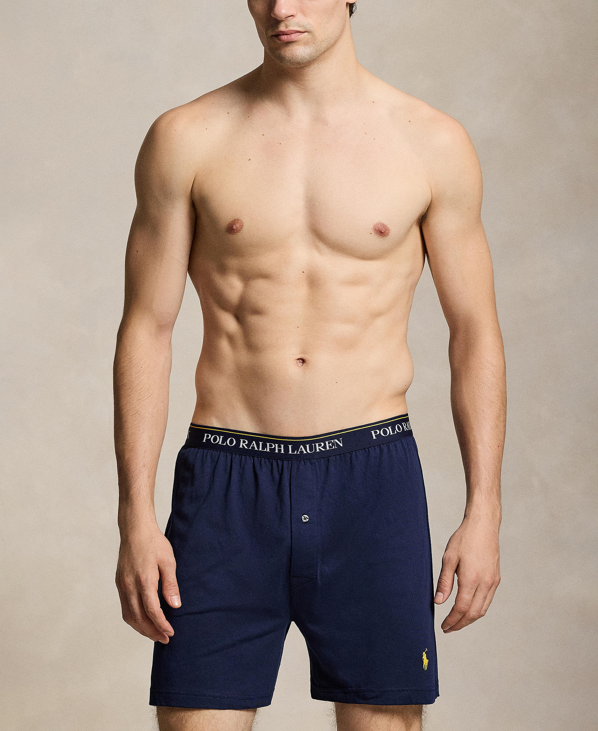 Polo Ralph Lauren Men's Classic Fit Knit Boxers, 5-Pack - Andover Heather/Cruise Navy/Dark Green Aopp/RL2000 Red/Cruise Navy