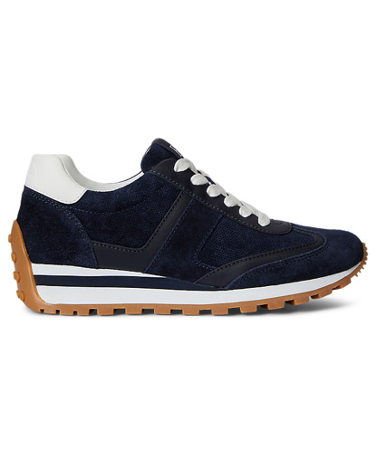 Lauren Ralph Lauren Women's Dani Lace-Up Sneakers - Lauren Navy Suede/Snow White
