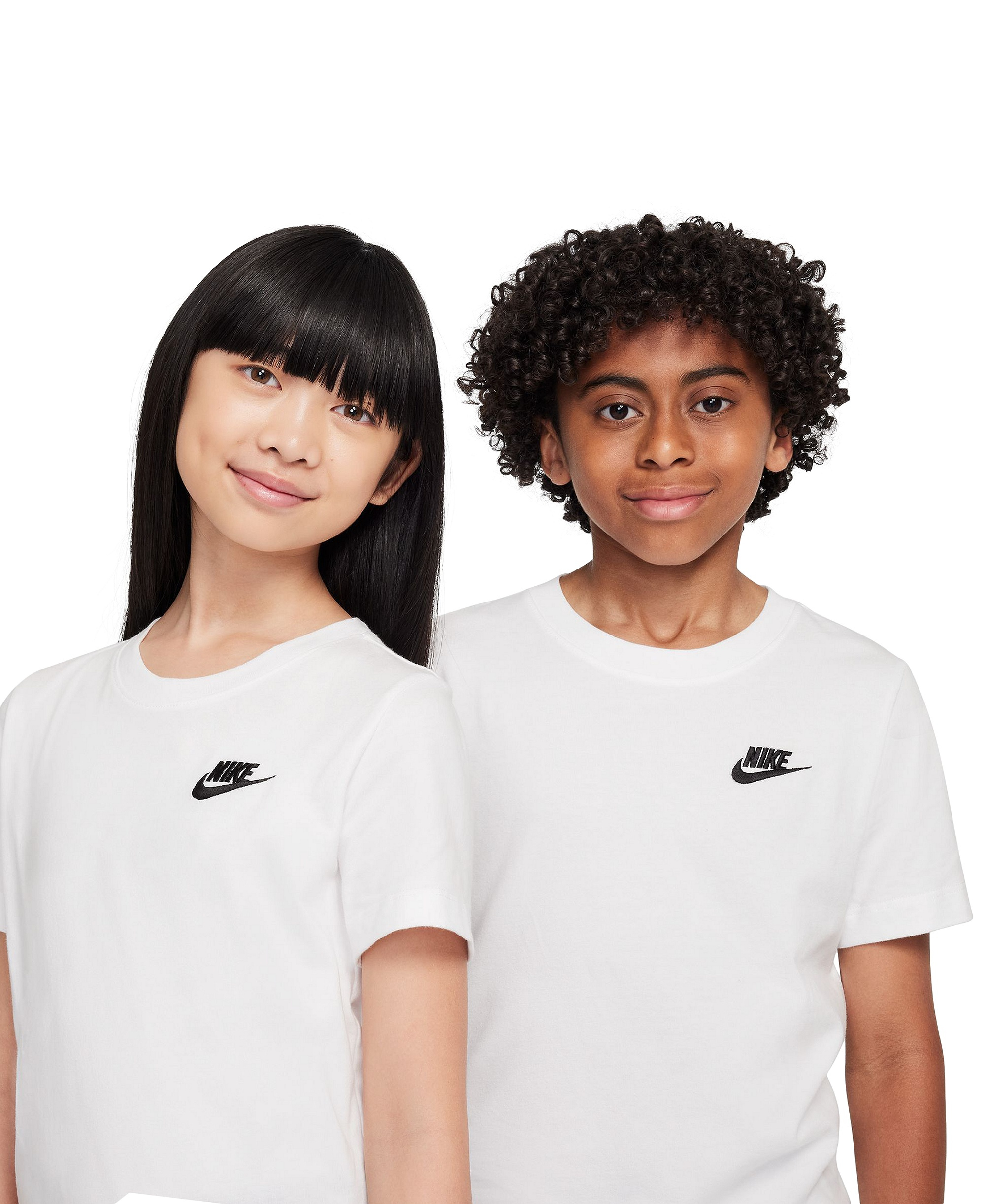 Nike Boys' and Girls' 6-20 Sportswear Embroidered Logo Graphic T-Shirt - White