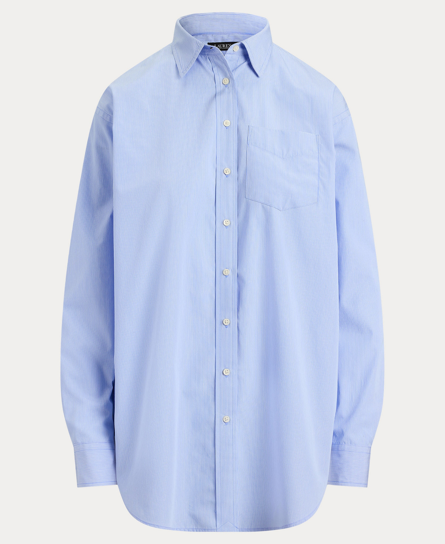 Lauren Ralph Lauren Women's Point Collar Striped Broadcloth Shirt - Blue/white